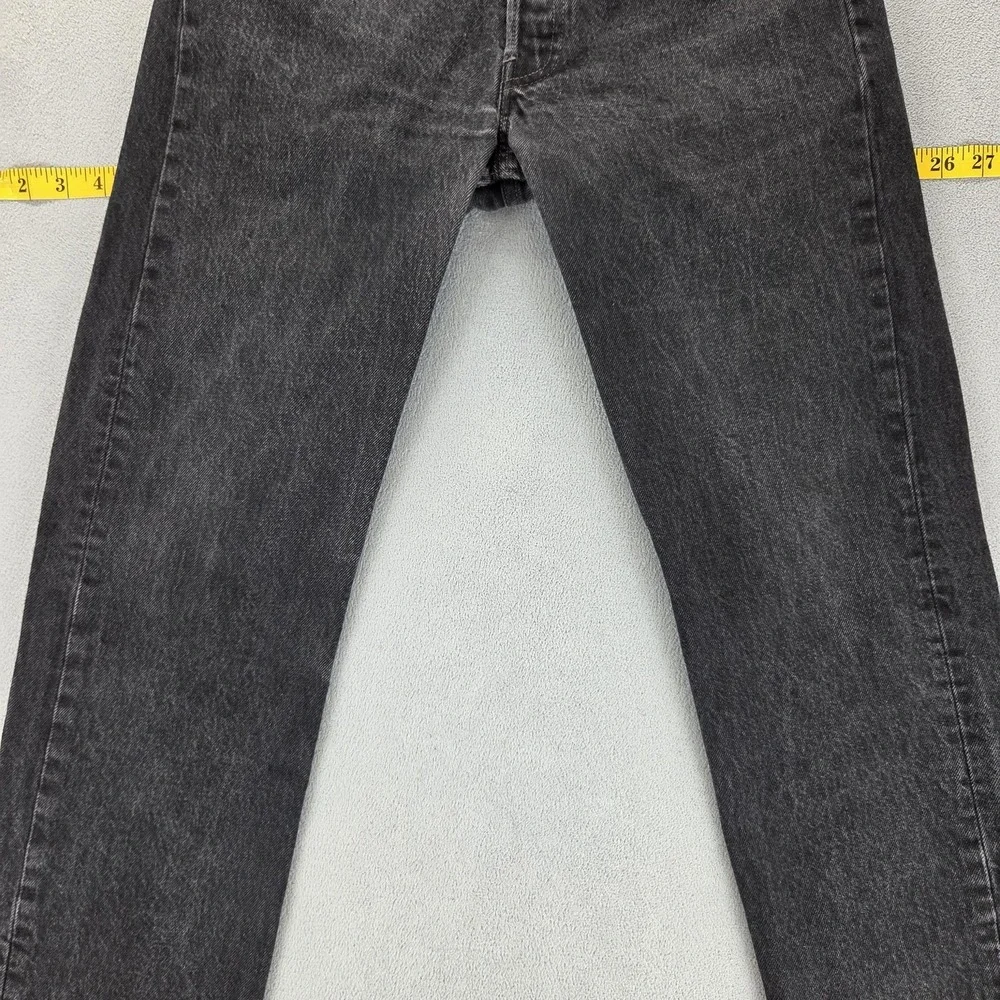Vintage Levis 501 Jeans Mens Black Charcoal Wash Button Fly Made‎ USA Fits 26x30